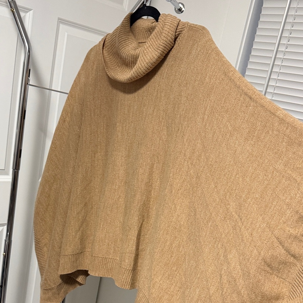 a new day Tan Cowl Neck Poncho - Picture 2 of 4